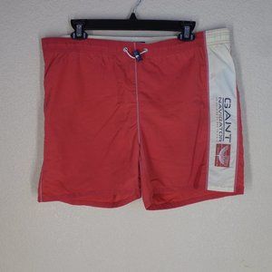 GANT USA Size M Men's BRICK RED Navigator Swim Trunks SZ SMALL Mesh Lining